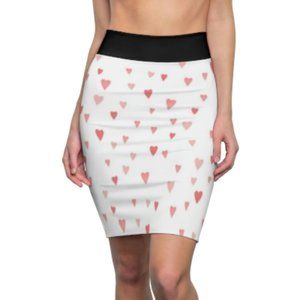 black and white heart skirt